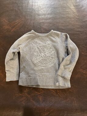 GAP Gray Kids Sweatshirt with Embroidered Millennium Falcon